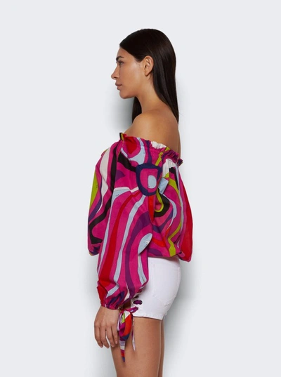 Shop Pucci Front Tie Blouse In Pink