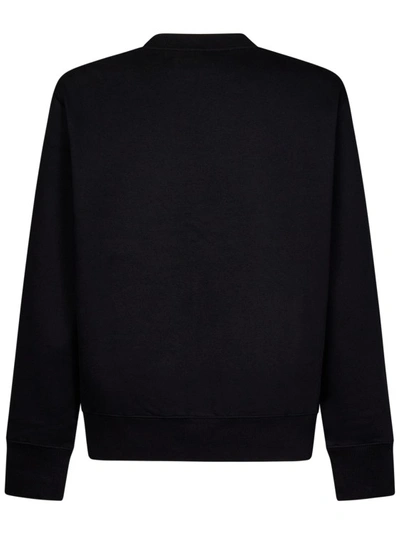 Shop Versace Jeans Couture Logo Print Black Cotton Sweateshirt