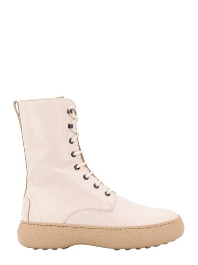 Shop Tod's W.g. Suede Lace-up Ankle Boots In Neutrals