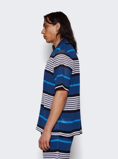 Shop Burberry Knit V Neck Shirt In Blue