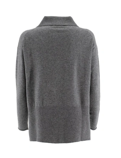 Shop Fedeli Grey Knitted Polo Shirt