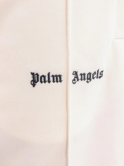 Shop Palm Angels Logo Print Jersey Bermuda Shorts In Neutrals