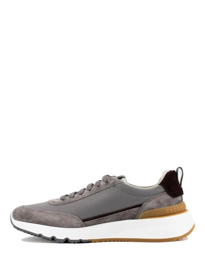 Shop Brunello Cucinelli Runners Sneakers In Grey