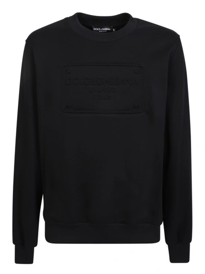 Shop Dolce & Gabbana Embossed Logo Sweatshirt In Black