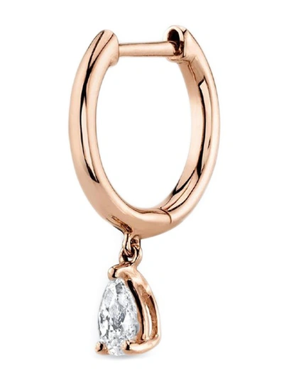 Shop Anita Ko Plain Single Huggie Earring With Pear Diamond Drop In Not Applicable