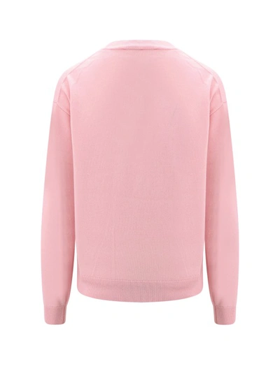Shop Kenzo Wool Sweater With Embroidery In Pink
