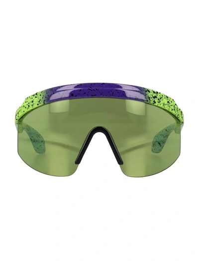 Shop Gucci Oversized Mask Sunglasses In Green