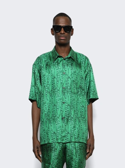 Shop Givenchy Hawaii Shirt With Front Pocket In Green