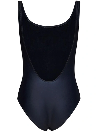 Shop Moschino Graphic Print Black Swimsuit