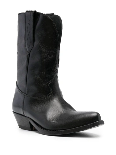 Shop Golden Goose Black Leather Ankle Boots