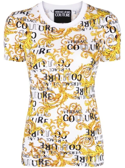 Shop Versace Jeans Couture White All-over Print T-shirt