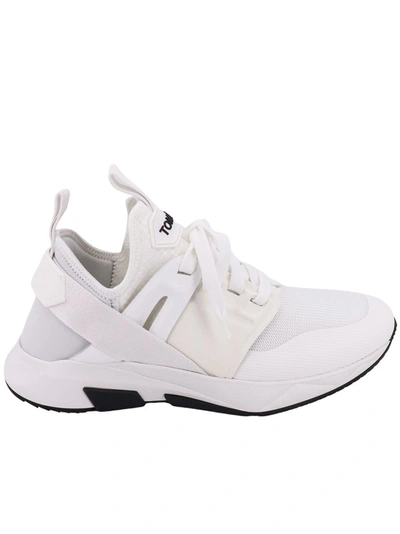 Shop Tom Ford Nylon And Suede Sneakers In White