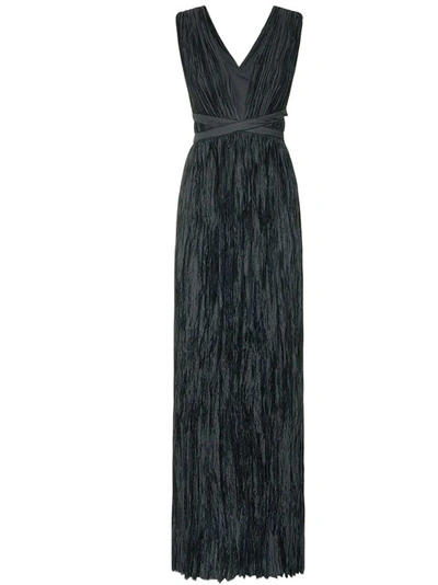 Shop Ulla Johnson Pleated Long Dress In Black
