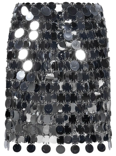 Shop Paco Rabanne Silver Mini-skirt In Black