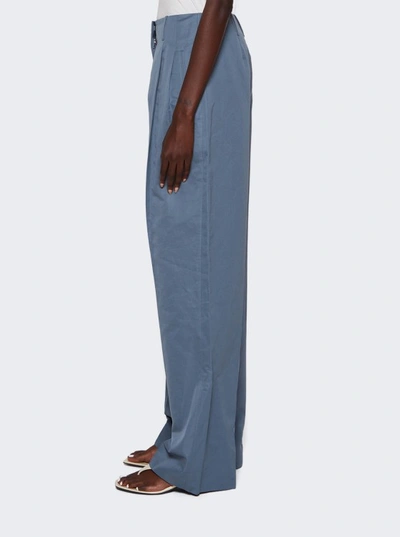 Shop The Row Gaugin Cotton And Ramie Pants In Blue