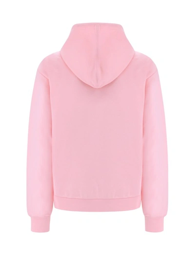 Shop Marni Cotton Sweatshirt With Frontal Print In Pink
