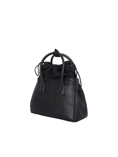 Shop Maison Margiela Grained Calf Leather Bucket Bag In Black