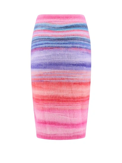 Shop Missoni Wool Blend Skirt With Iconic Pattern In Multicolor