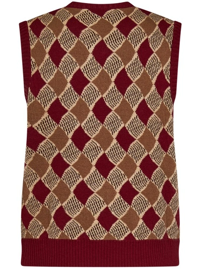 Shop Etro Red Wool Vest