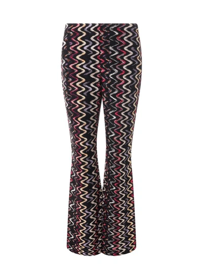 Shop Missoni Multicolor Wool And Viscose Trouser With Multicolor Iconic Pattern