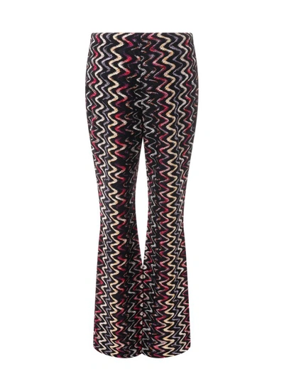Shop Missoni Multicolor Wool And Viscose Trouser With Multicolor Iconic Pattern