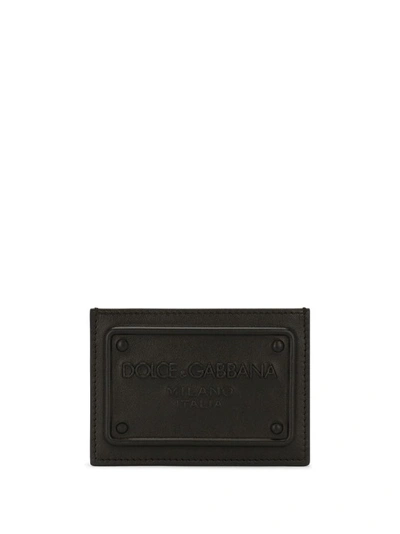 Shop Dolce & Gabbana Black Logo Embossed Card Holder