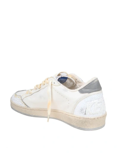 Shop Golden Goose Ballstar Sneakers In Vintage Effect Leather In White