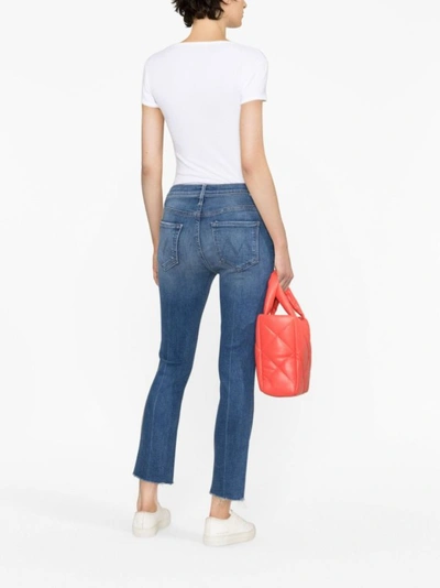 Shop Mother Blue Washed Denim Jeans