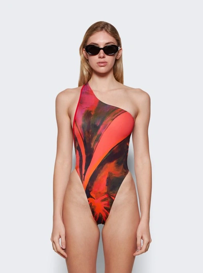 Shop Louisa Ballou Red Plunge Swimsuit