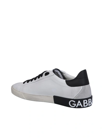 Shop Dolce & Gabbana Calf Leather Iconic Sneakes In White