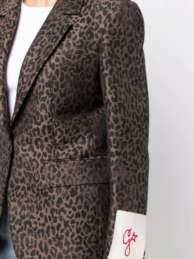 Shop Golden Goose Leopard Print Blazer In Brown