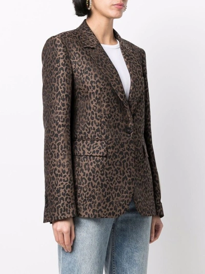 Shop Golden Goose Leopard Print Blazer In Brown