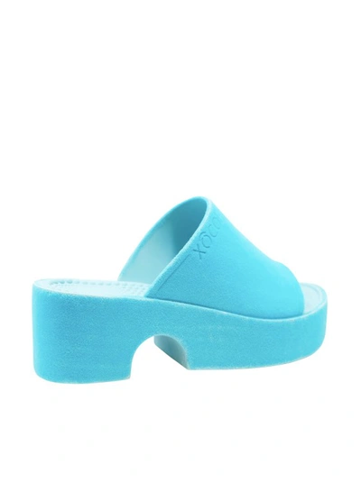 Shop Xocoi Turquoise Mula Low Mules In Blue