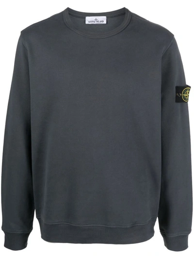 Shop Stone Island Grey Crewneck Sweatshirt