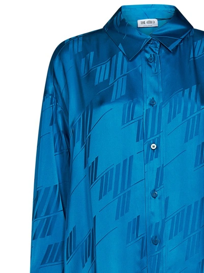 Shop Attico Blue Diana Viscose Shirt