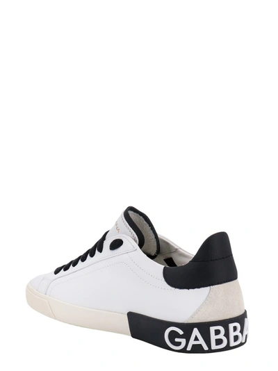 Shop Dolce & Gabbana White Leather Sneakers
