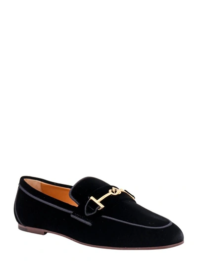 Shop Tod's Black Velvet Loafer