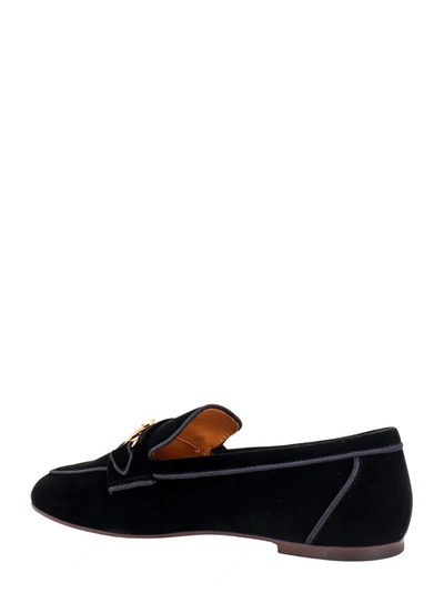 Shop Tod's Black Velvet Loafer