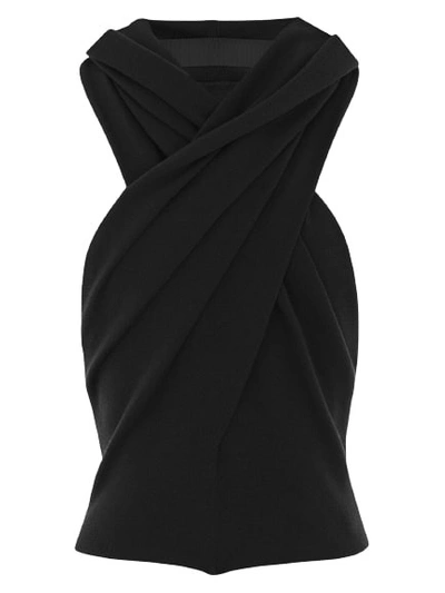 Shop Saint Laurent Sleeveless Hooded Top In Black