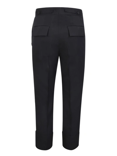 Shop Sapio Straight-cut Gabardine Pants In Black