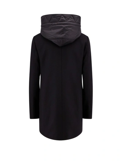 Shop Fay Padded Wool Coat With Iconic Hook In Black