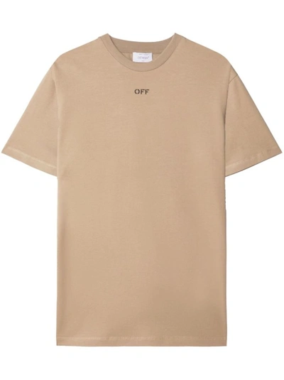 Shop Off-white Beige Short-sleeved T-shirt In Brown