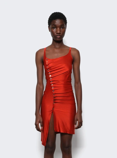 Shop Paco Rabanne Gathered Mini Dress In Red