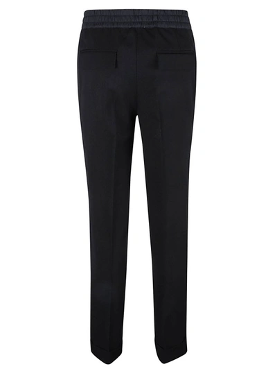 Shop P.a.r.o.s.h Black Virgin Wool-blend Cropped Tailored Trousers