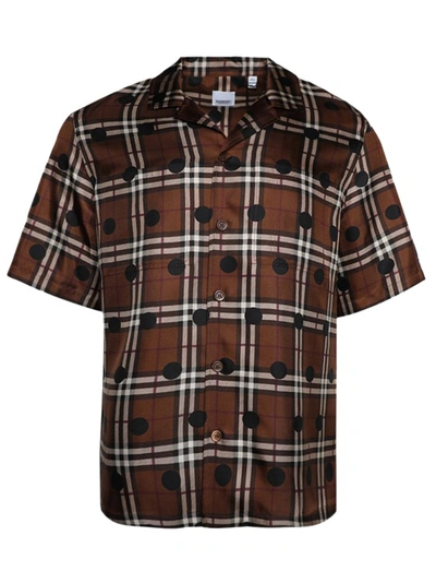 Shop Burberry Short Sleeve Casual Shirt In Brown