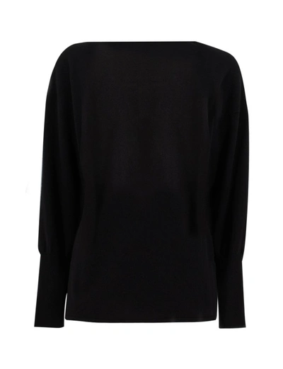 Shop Fabiana Filippi Black Long-sleeve Knit Sweater