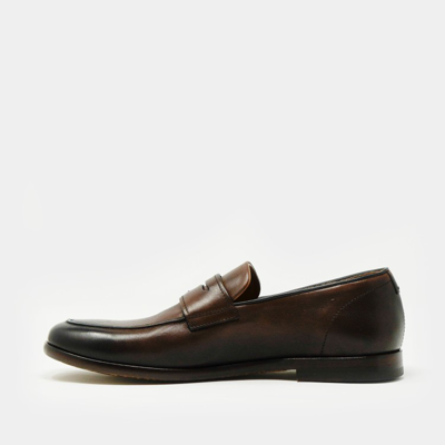 Shop Doucal's Brown Leather Moccasins