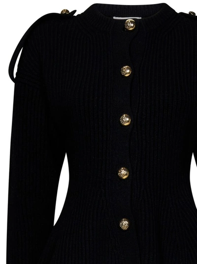 Shop Alexander Mcqueen Black Military-inspired Cropped Cardigan