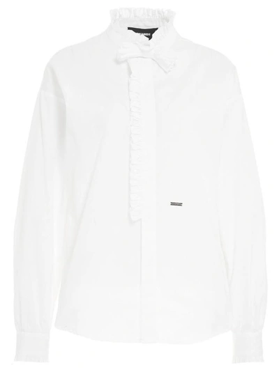 Shop Dsquared2 White Ruffled Shirt