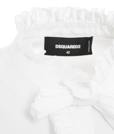 Shop Dsquared2 White Ruffled Shirt